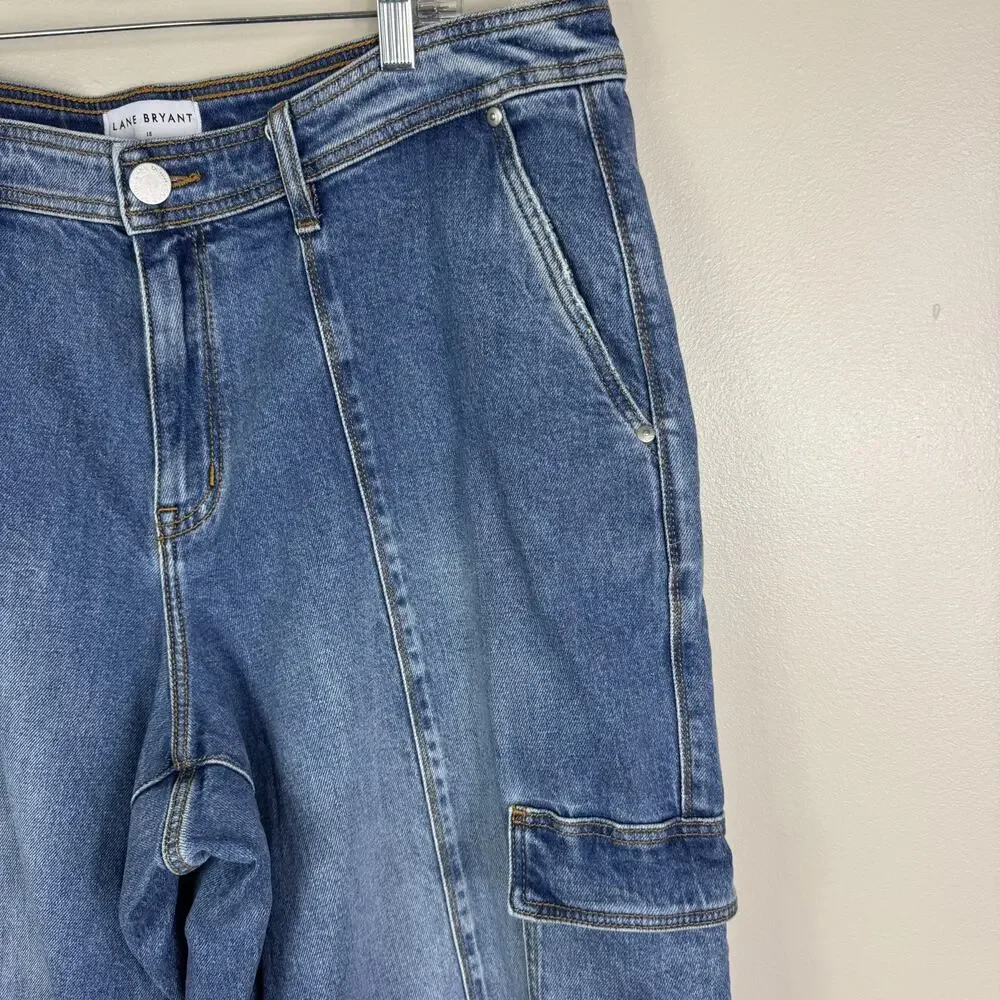 Lane Bryant Women’s Jeans Mid-Rise Cargo Size 18